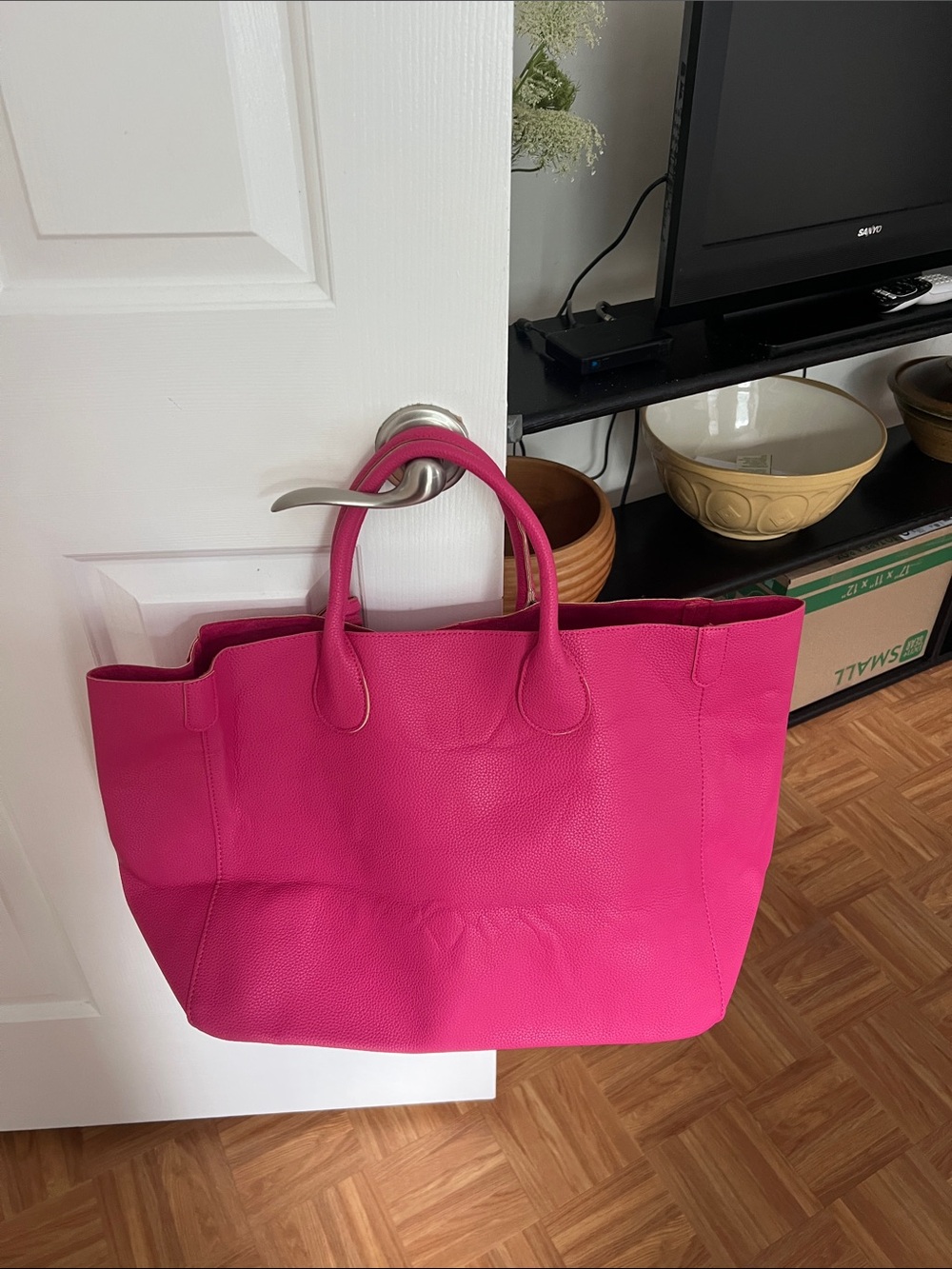 Large Open Tote with detachable wristlet